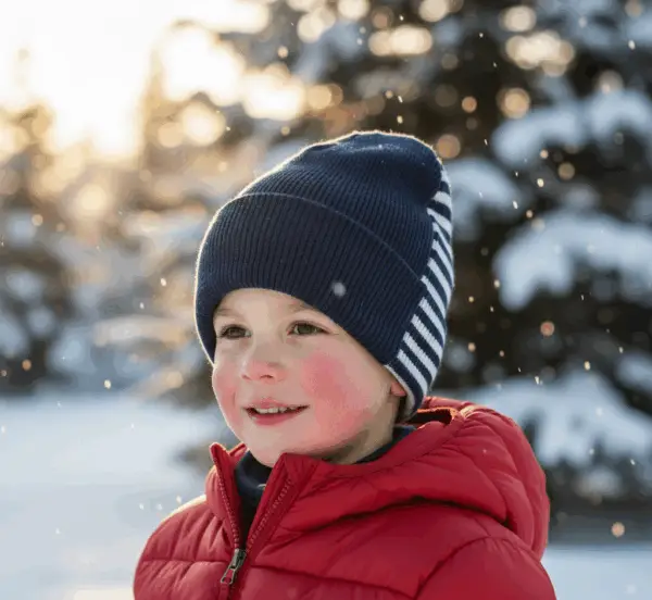 Bonnet Hiver Enfant Réversible - Laine Mérinos Éthique