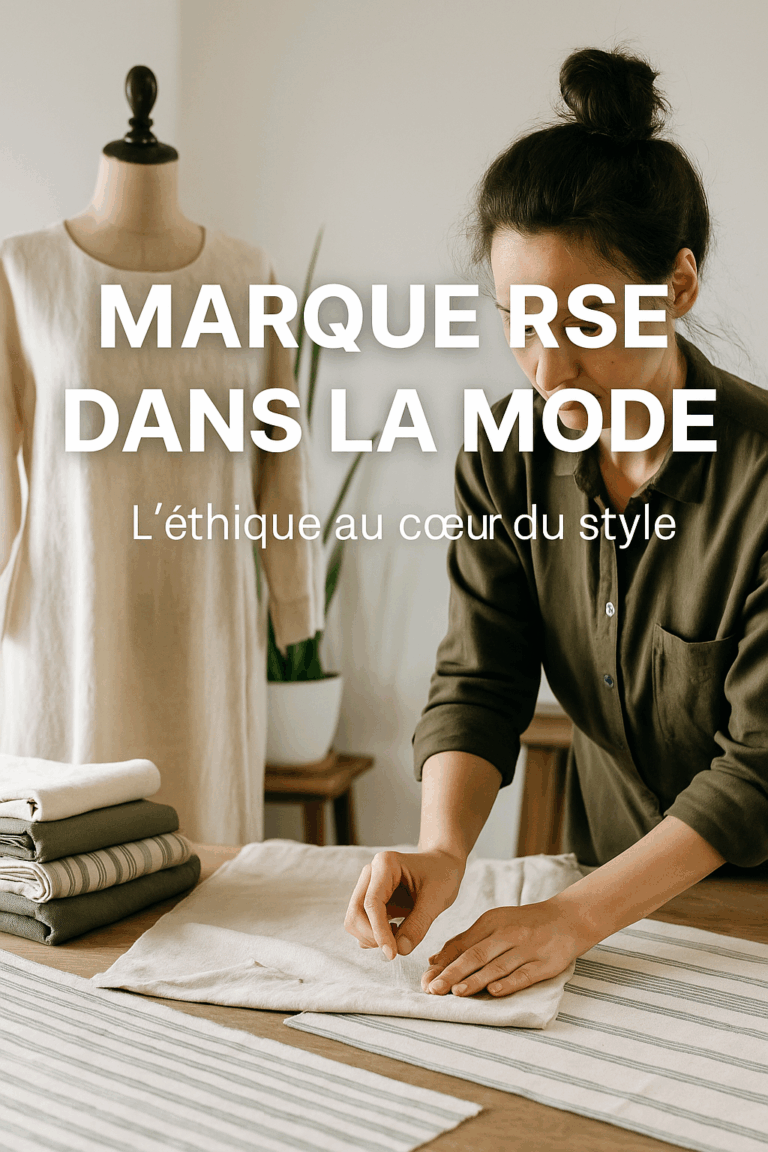 Créatrice de vêtements durables illustrant une marque RSE dans la mode