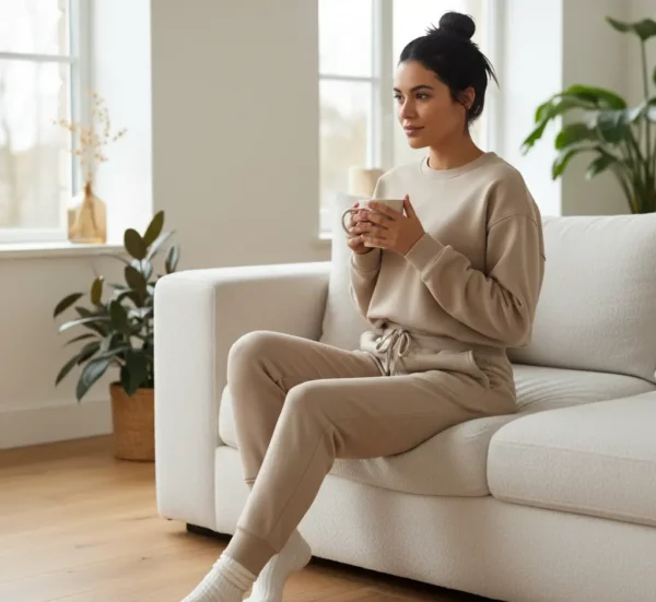 Pantalon Lounge Femme - Molleton de Coton Recyclé